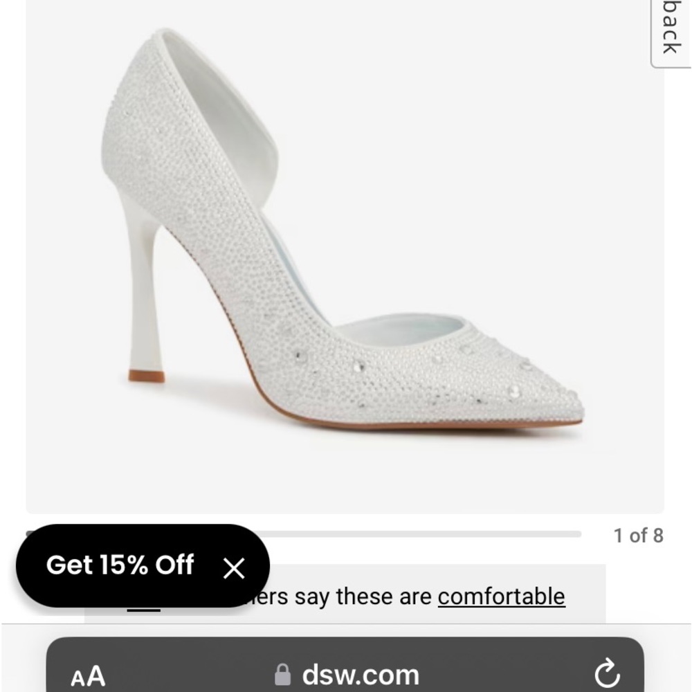 NWOT white sparkly pumps